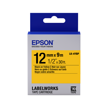 EPSON LK-4YBP Ruban 12mm x 9m noir sur jaune